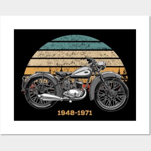 Bantam 1948-1971 Vintage Motorcycle Design Posters and Art